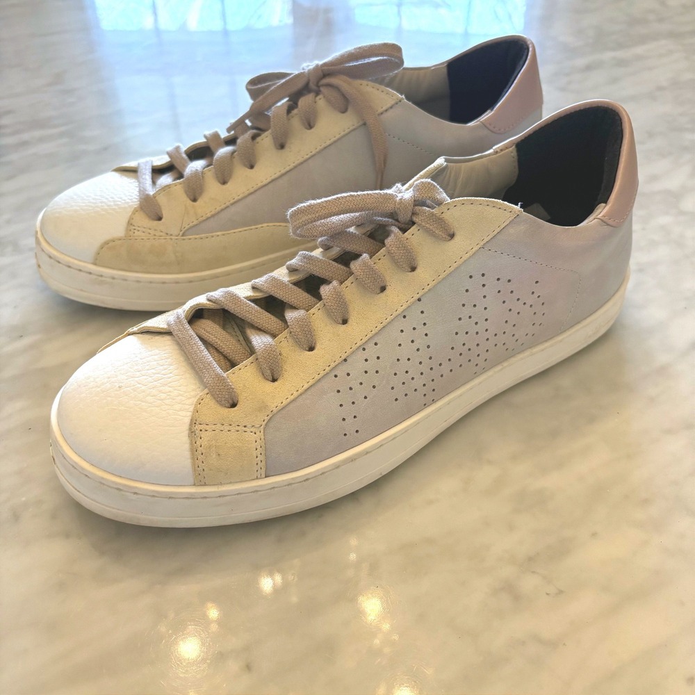 P448 John Sneaker EU 40 Iridescent Taupe Leather Suede Low Top Italy Casual‎